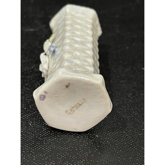 Beautiful Vintage Floral Iridescent Vase or Toothpick Holder Made in Germany - Picture 2 of 6